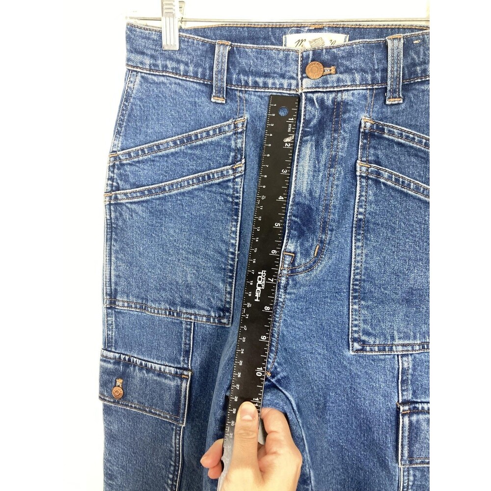 Madewell Jeans Womens 27 Blue 90s Straight Cargo High Rise Utility Denim Pockets - Picture 9 of 16